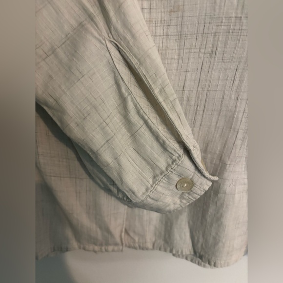 Woolrich Womens Petite Sm Embroidered Button Down Long Sleeve Ivory Ecru cotton - Picture 5 of 11